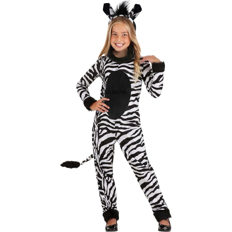 Zoo Party Games - Kız Çocukları Zebra Kostümü Bandana ile